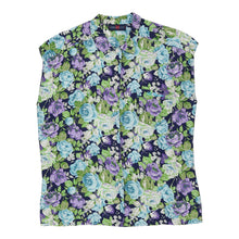  Les Copains Floral Blouse - Large Blue Viscose