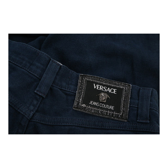 Versace Jeans Couture Skinny Fit Trousers - 28W UK 6 Blue Cotton Blend