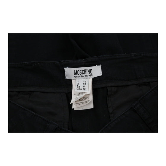 Cheap & Chic Moschino Trousers - 33W UK 12 Black Cotton Blend