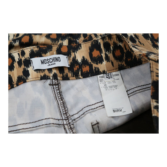 Moschino Jeans Animal print Trousers - 30W UK 8 Brown Cotton Blend