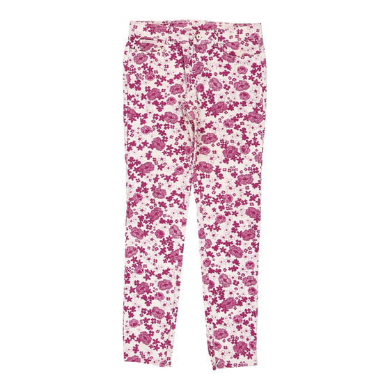 Dolce & Gabbana Floral Trousers - 31W UK 10 Pink Cotton Blend