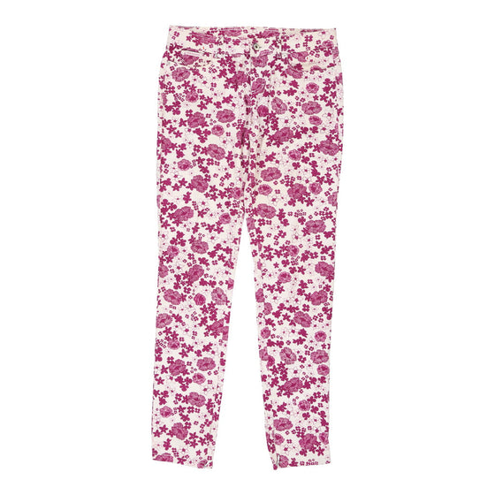 Dolce & Gabbana Floral Trousers - 31W UK 10 Pink Cotton Blend