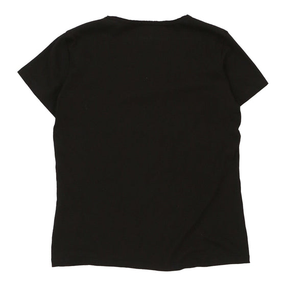 Armani Jeans V-neck T-Shirt - Medium Black Cotton