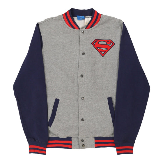 Vintage grey Age 15-16 Superman Baseball Jacket - boys small