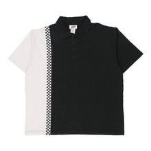  Vintage black & white Race Racewear Polo Shirt - mens xx-large