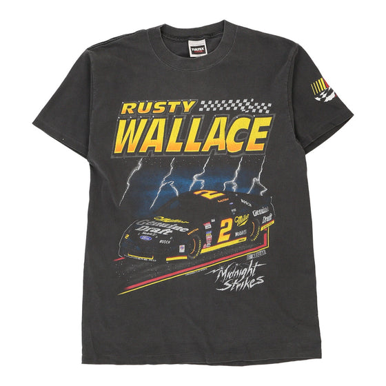 Vintage grey Rusty Wallace Tultex T-Shirt - mens large