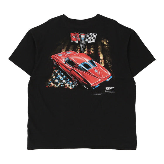 Pre-Loved black Corvette Delta T-Shirt - mens x-large