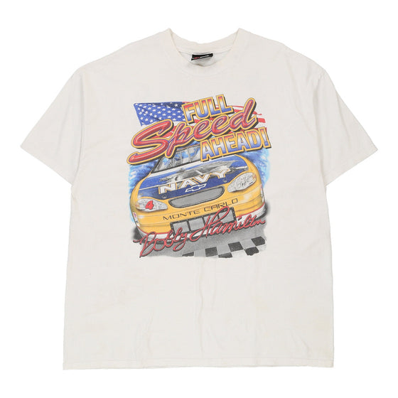 Vintage white Bobby Hamilton Chase Authentics T-Shirt - mens x-large