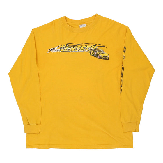 Vintage yellow M&O Knits Long Sleeve T-Shirt - mens x-large