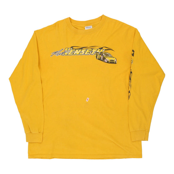 Vintage yellow M&O Knits Long Sleeve T-Shirt - mens x-large