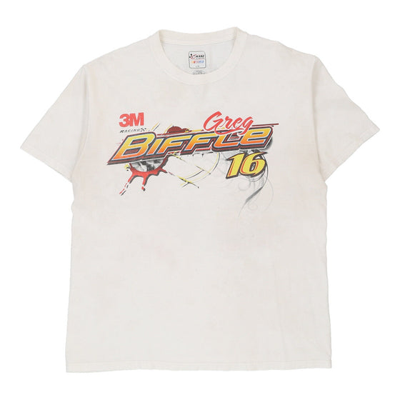 Vintage white Greg Biffle Chase Authentics T-Shirt - mens medium