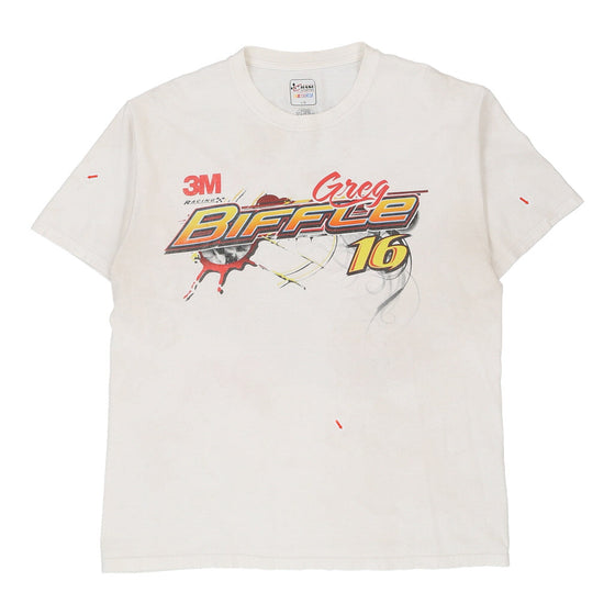 Vintage white Greg Biffle Chase Authentics T-Shirt - mens medium