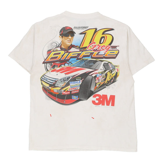 Vintage white Greg Biffle Chase Authentics T-Shirt - mens medium