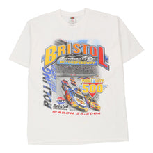  Vintage white Bristol Motor Speedway 2004 Fruit Of The Loom T-Shirt - mens x-large