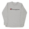 Vintage grey Champion Long Sleeve T-Shirt - mens medium