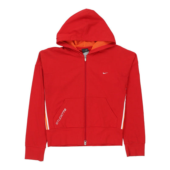 Red cropped nike discount hoodie