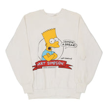  Vintage white The Simpsons Fruit Of The Loom Sweatshirt - mens large