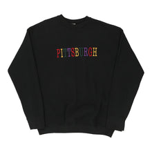  Vintage black Pittsburgh Fruit Of The Loom Sweatshirt - mens large