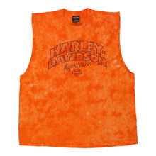  Vintage orange Decatur, Illinois Harley Davidson Vest - mens x-large