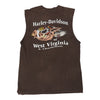 Vintage brown S. Charleston, West Virginia Harley Davidson Vest - mens large