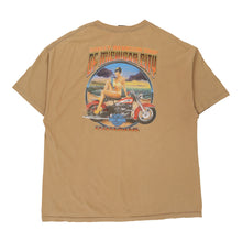  Vintage beige Michigan City Harley Davidson T-Shirt - mens x-large