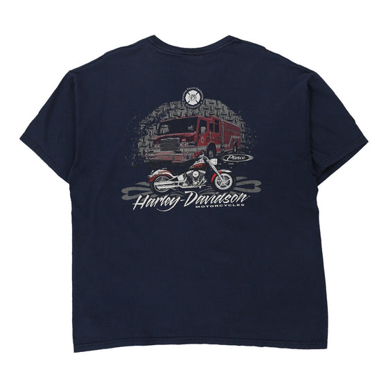 Vintage navy Harley Davidson T-Shirt - mens x-large