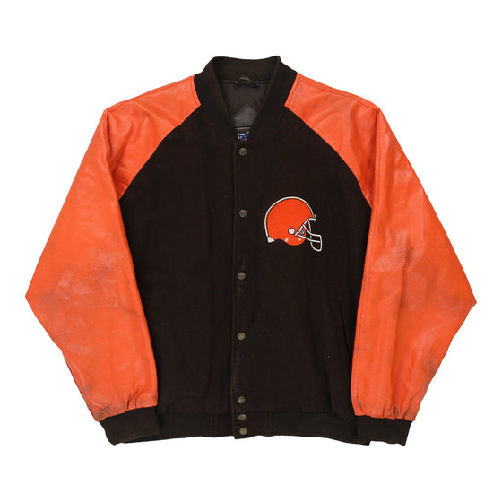 Vintage block colour Cleveland Browns Nfl Varsity Jacket - mens x-large