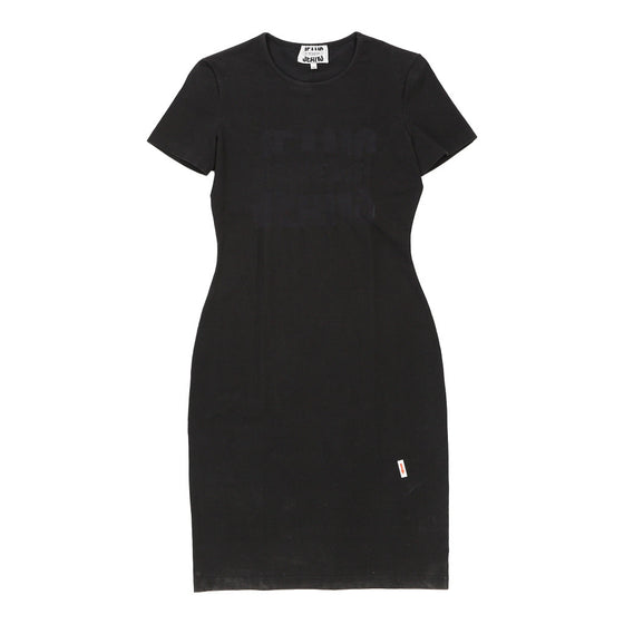 Iceberg Jeans Midi Bodycon Dress - Small Black Cotton