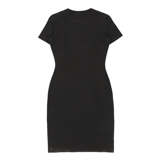 Iceberg Jeans Midi Bodycon Dress - Small Black Cotton