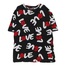  Love Moschino Graphic T-Shirt - Medium Black Cotton