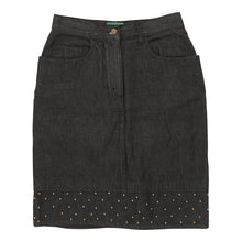  Moschino Mini Denim Skirt - 28W UK 8 Black Cotton