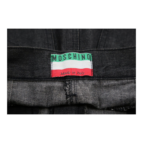 Moschino Mini Denim Skirt - 28W UK 8 Black Cotton