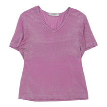  Dolce & Gabbana V-neck T-Shirt - Large Pink Viscose Blend