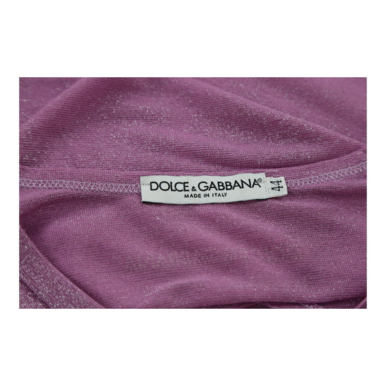 Dolce & Gabbana V-neck T-Shirt - Large Pink Viscose Blend