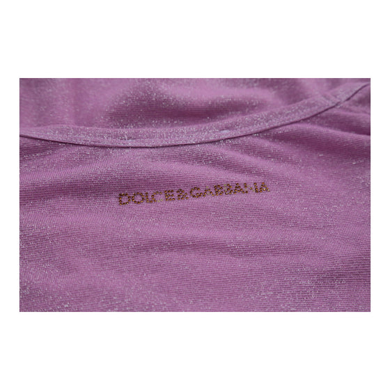 Dolce & Gabbana V-neck T-Shirt - Large Pink Viscose Blend