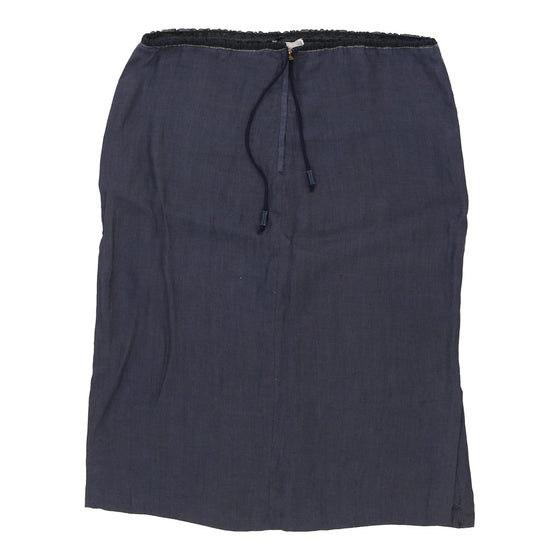 Fendissime Mini Skirt - 32W UK 12 Blue Linen Blend