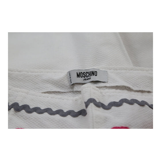 Moschino Jeans Wide Leg Trousers - 26W UK 8 White Cotton