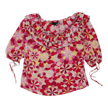  Love Moschino Floral Blouse - Small Red Silk