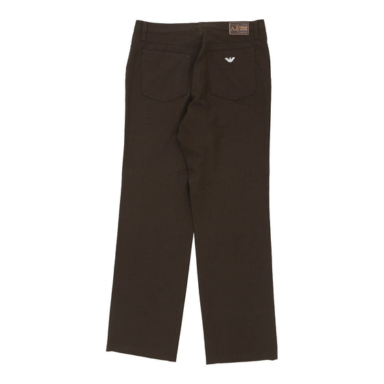 Armani Jeans Trousers - 30W UK 10 Brown Polyester Blend