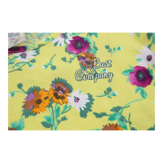 Best Company Floral T-Shirt - Small Yellow Cotton