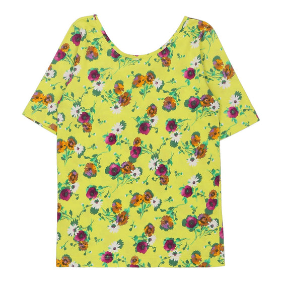 Best Company Floral T-Shirt - Small Yellow Cotton