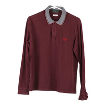  Vintage burgundy Fred Perry Long Sleeve Polo Shirt - mens medium