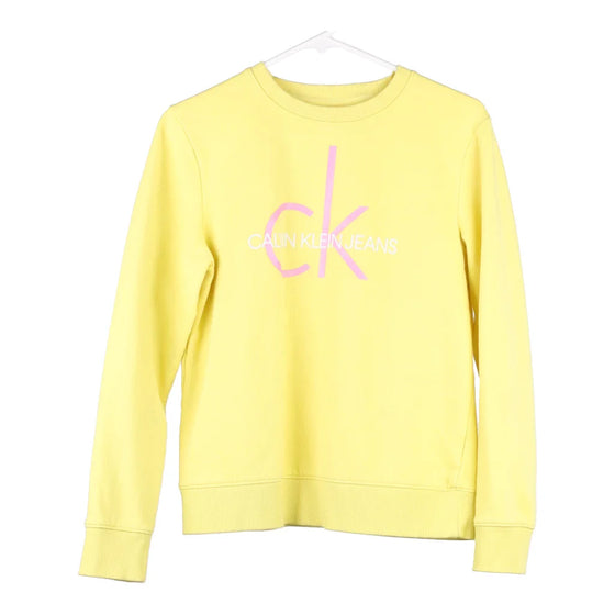 Vintage yellow Calvin Klein Sweatshirt - womens medium