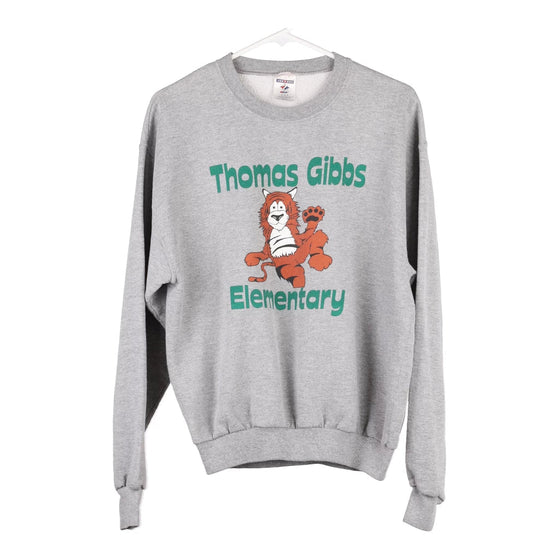 Vintage grey Age 16 Thomas Gibbs Elementary Jerzees Sweatshirt - boys medium