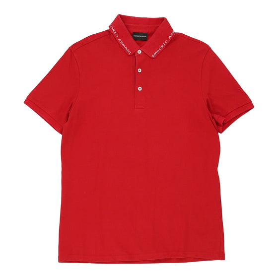 Vintage red Emporio Armani Polo Shirt - mens large