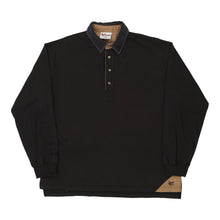  Vintage black Chase Authentics Long Sleeve Polo Shirt - mens x-large