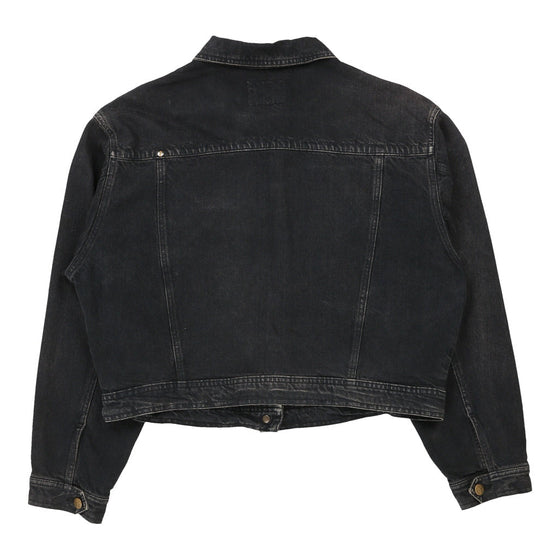 Trussardi Embroidered Denim Jacket - Medium Black Cotton