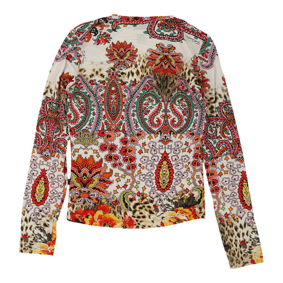 Just Cavalli Long Sleeve Top - Small White Polyester