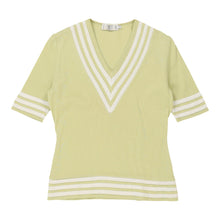  Valentino V-Neck Top - Small Green Cotton