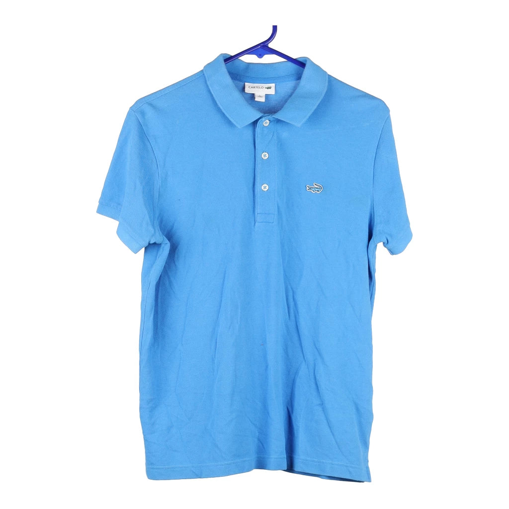 Bootleg Lacoste Cartelo Polo Shirt - Medium Blue Cotton – Thrifted.com